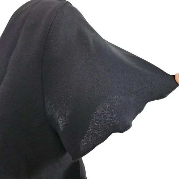 S.L. Fashions Womens Elegant Black Size 8 Petite V-Neck Layered Hem Dress Party - Picture 9 of 12